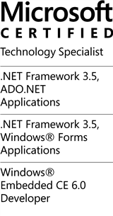 Microsoft Certified Technology Specialist badges